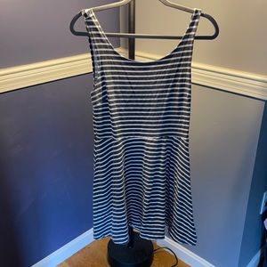 American eagle womes navy & white striped dress L